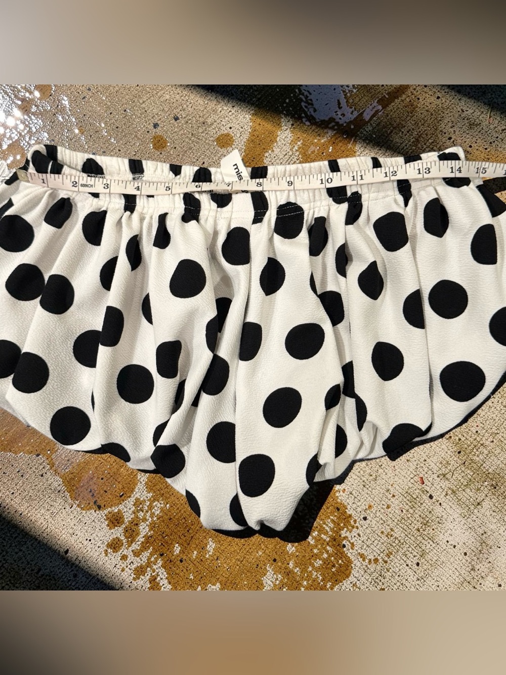 Missguided White & Black Polka Dot Crop Top and Shorts Set - Medium - Picture 8 of 11